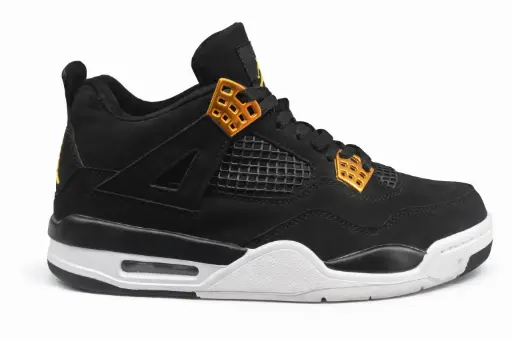 [194] Air jordan retro 4 negro dorado
